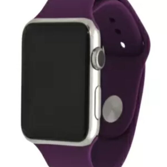 Women's Silicone Solid Color Apple Watch Strap in Purple 42mm - Picture 1 of 5